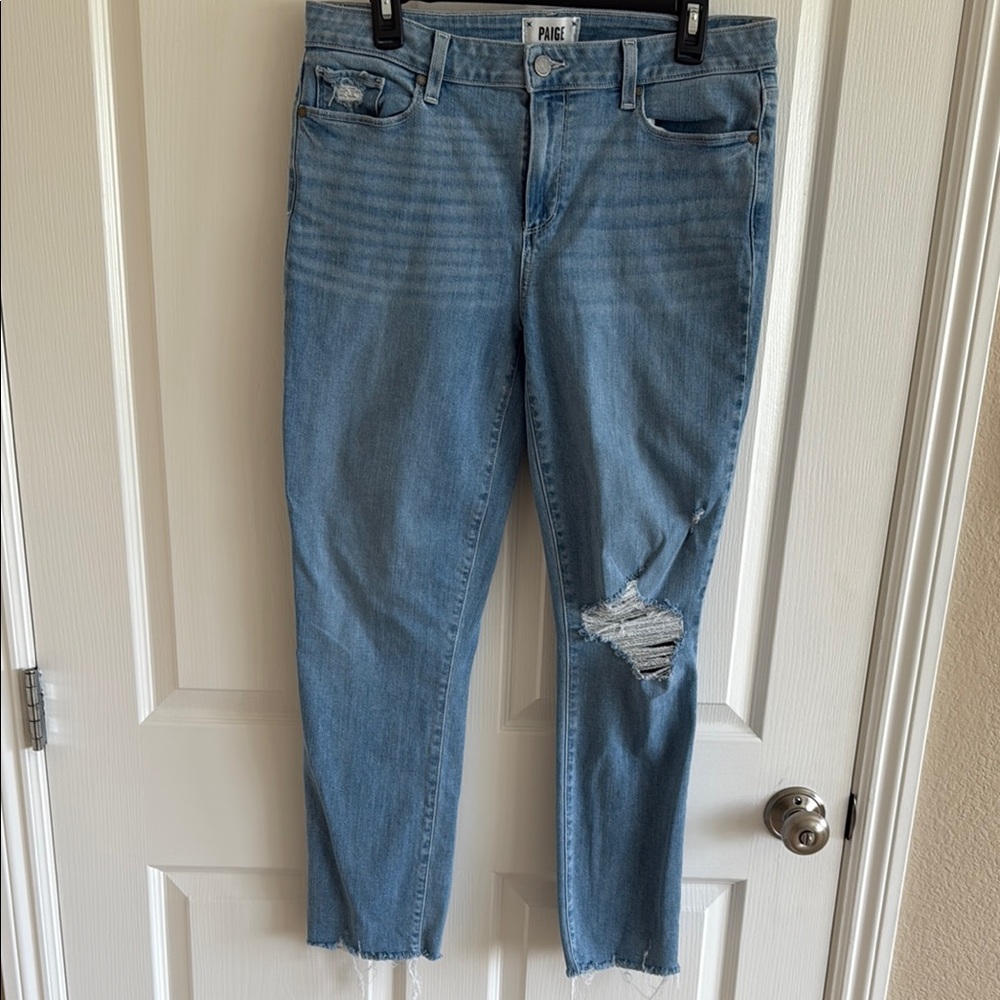 PAIGE Blue Skyline Ankle Peg Jeans